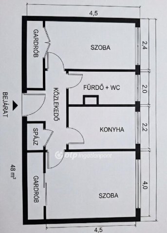 Eladó téglalakás, Dunaújvárosban 44.9 M Ft, 2 szobás