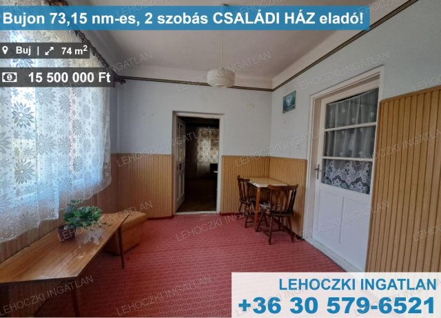 Eladó családi ház, Bujon 15.5 M Ft, 2 szobás