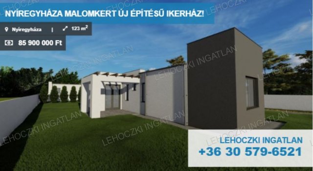 Eladó ikerház, Nyíregyházán 85.9 M Ft, 4 szobás