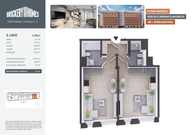 Eladó téglalakás, VIII. kerületben, Szeszgyár utcában