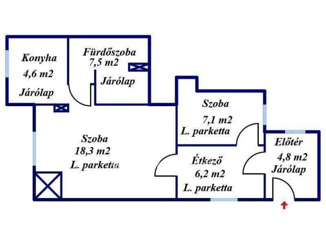 Eladó téglalakás, Miskolcon 36.9 M Ft, 1+1 szobás