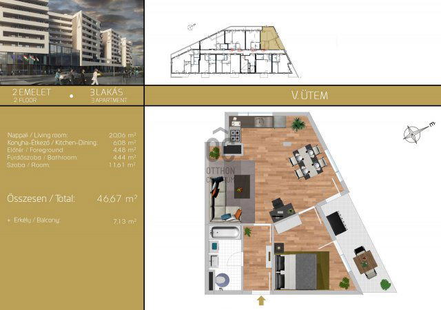Eladó téglalakás, Budapesten, XIX. kerületben 81.65 M Ft