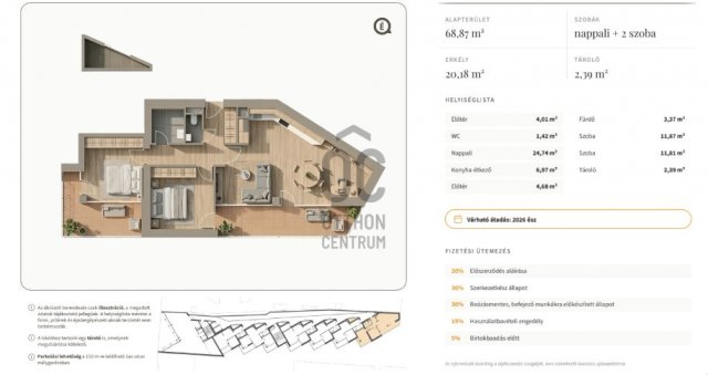 Eladó téglalakás, Debrecenben 128.3 M Ft, 3 szobás