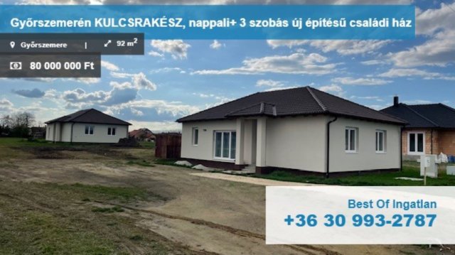 Eladó családi ház, Győrszemerén 80 M Ft, 4 szobás