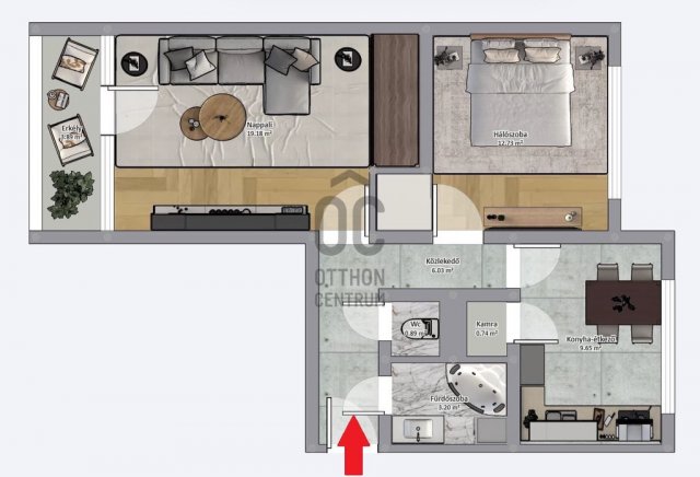 Eladó téglalakás, Nagykanizsán 33.5 M Ft, 2 szobás