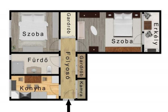 Eladó téglalakás, Miskolcon 26.5 M Ft, 2 szobás