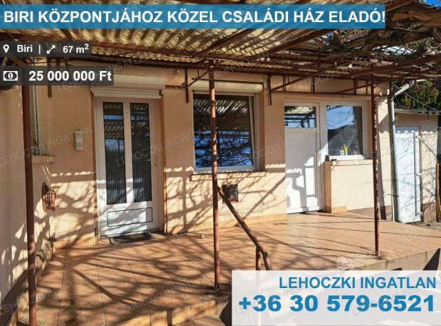 Eladó családi ház, Biriben 25 M Ft, 3 szobás