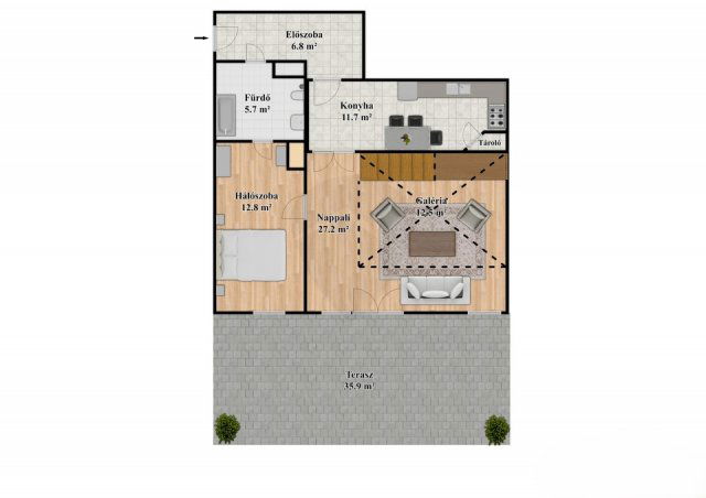 Eladó téglalakás, Budapesten, IX. kerületben 92.5 M Ft, 2 szobás