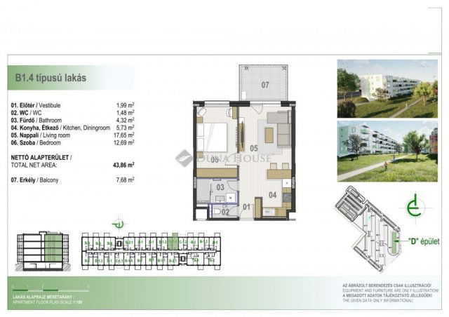 Eladó téglalakás, Debrecenben 62.01 M Ft, 2 szobás