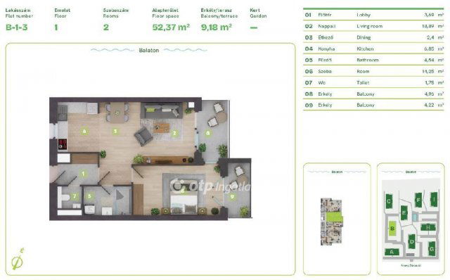 Eladó téglalakás, Balatonszemesen 106.053 M Ft, 2 szobás
