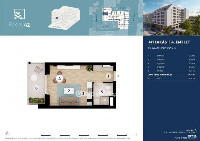 Eladó téglalakás, Budapesten, IX. kerületben 73.9 M Ft, 1 szobás