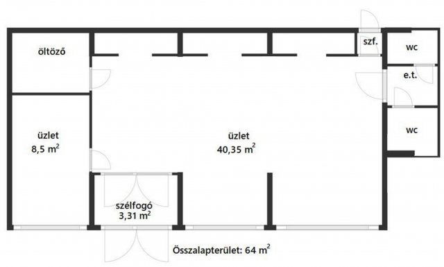 Eladó üzlethelyiség, Debrecenben 70 M Ft, 2 szobás