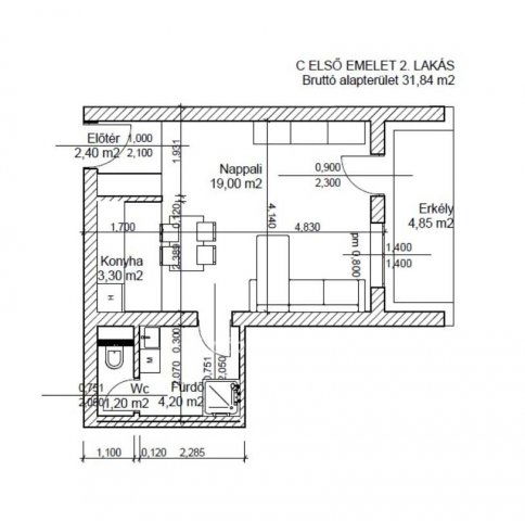 Eladó téglalakás, Bicskén 45 M Ft, 1 szobás