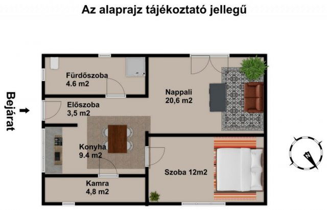 Eladó téglalakás, Nógrádon 45.2 M Ft, 2 szobás