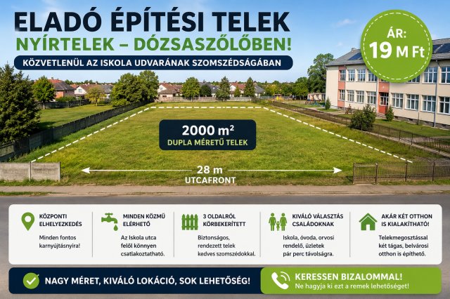 Eladó telek, Nyírtelken 19 M Ft / költözzbe.hu