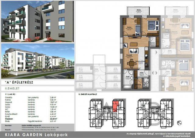 Eladó téglalakás, Szombathelyen, Károlyi Antal utcában 62.9 M Ft