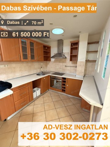Eladó téglalakás, Dabason 61.5 M Ft, 1 szobás
