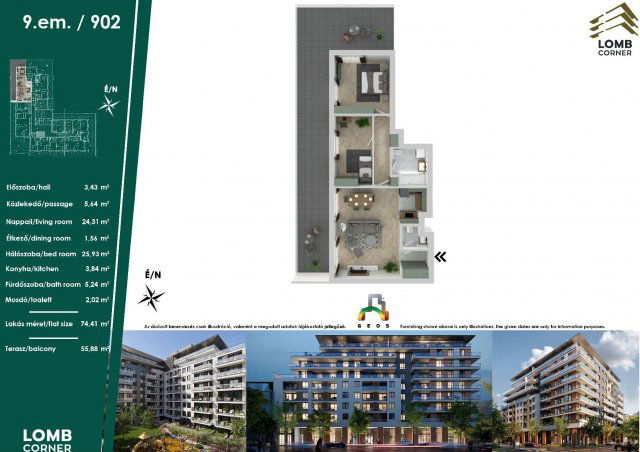 Eladó téglalakás, Budapesten, XIII. kerületben, Lomb utcában