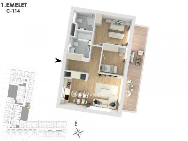 Eladó téglalakás, Budapesten, XIII. kerületben 105.18 M Ft