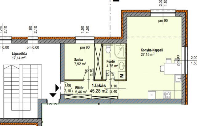 Eladó téglalakás, Szombathelyen 39.5 M Ft, 2 szobás