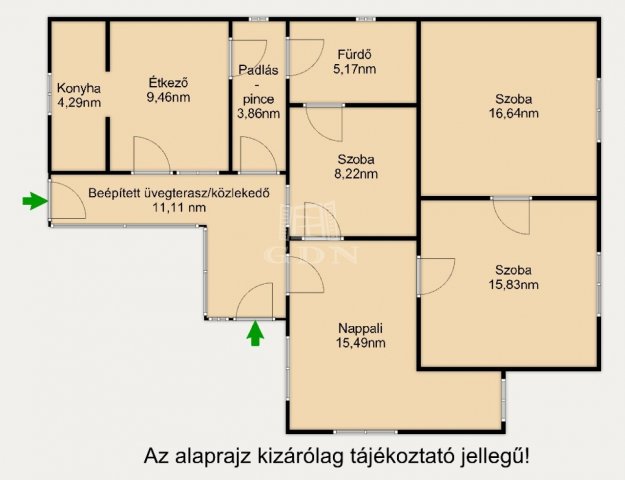 Eladó családi ház, Bagon 50 M Ft, 3 szobás