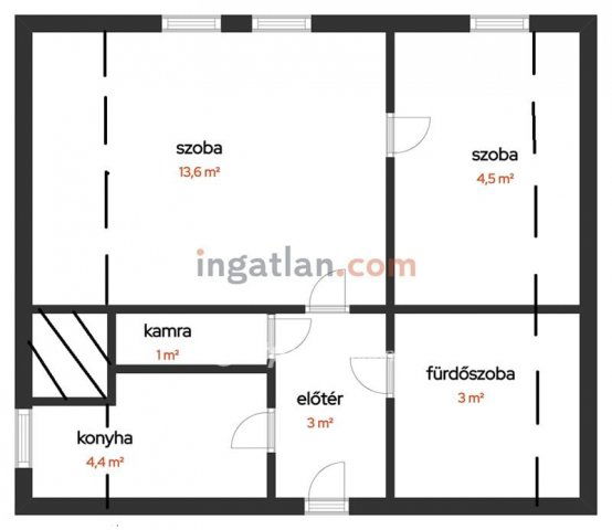 Eladó téglalakás, Salgótarjánban 8.9 M Ft, 1+1 szobás