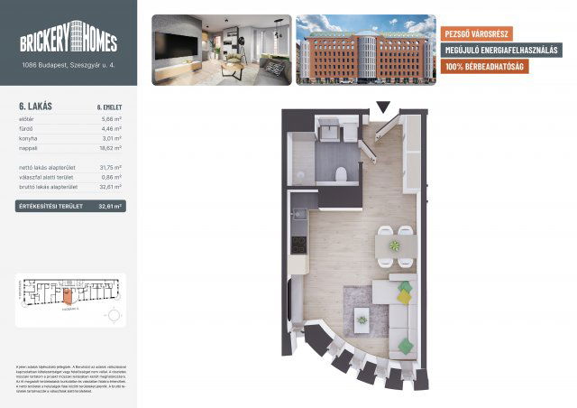 Eladó téglalakás, VIII. kerületben, Szeszgyár utcában