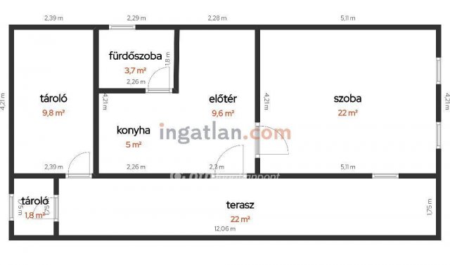 Eladó családi ház, Gyomaendrődön 2.2 M Ft, 1+1 szobás