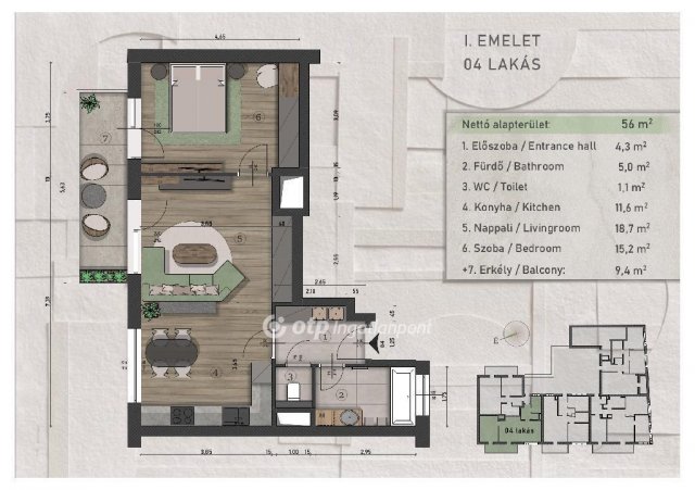 Eladó téglalakás, Budapesten, XIII. kerületben 83.56 M Ft