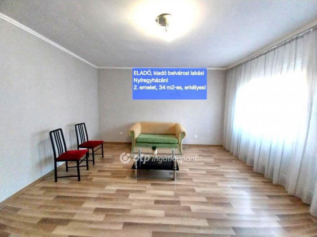 Eladó téglalakás, Nyíregyházán 32.5 M Ft, 1 szobás