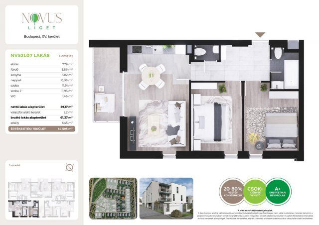 Eladó téglalakás, Budapesten, XV. kerületben, Kékszilva utcában