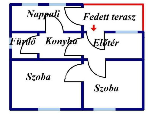 Eladó családi ház, Kulcson 41 M Ft, 2 szobás