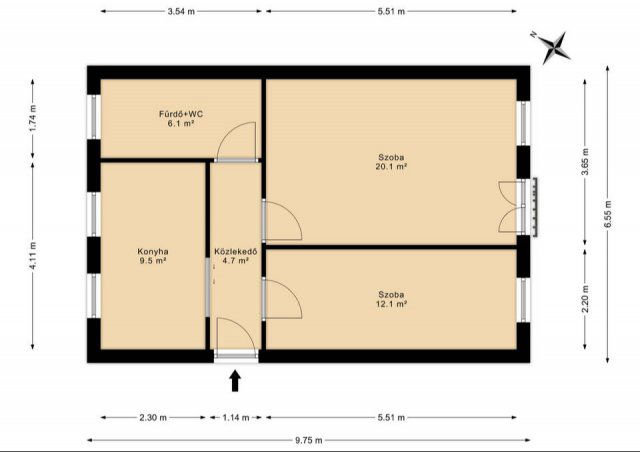 Eladó téglalakás, Szigetszentmiklóson 44 M Ft, 2 szobás