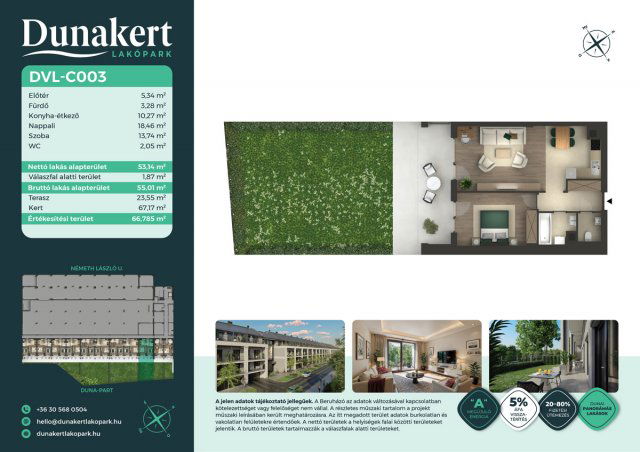 Eladó téglalakás, Vácon, Németh László utcában 80.88 M Ft