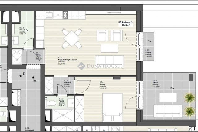 Eladó téglalakás, Budapesten, XIX. kerületben 83.9 M Ft