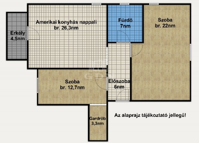 Eladó téglalakás, Kerepesen 59.8 M Ft, 2+1 szobás