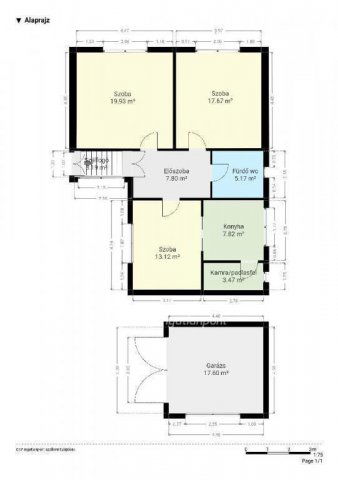 Eladó családi ház, Pápán 37.9 M Ft, 2 szobás