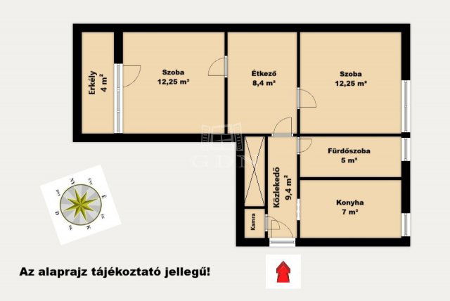 Eladó téglalakás, Hatvanban 34.9 M Ft, 2 szobás