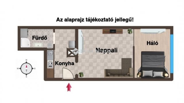 Eladó téglalakás, Budapesten, VIII. kerületben 45 M Ft, 1 szobás