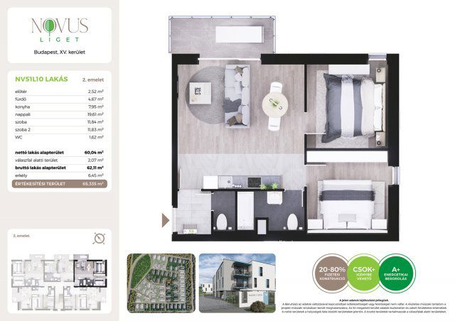 Eladó téglalakás, Budapesten, XV. kerületben, Kékszilva utcában