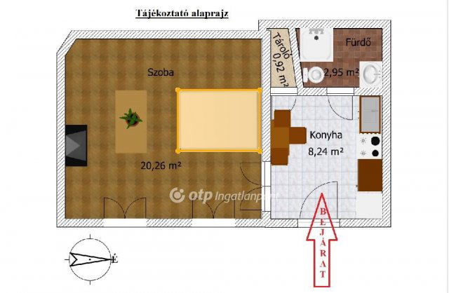 Eladó téglalakás, Budapesten, IV. kerületben 37.5 M Ft, 1 szobás