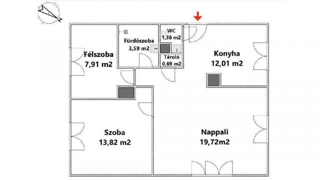 Eladó téglalakás, Egerben 61 M Ft, 2+1 szobás