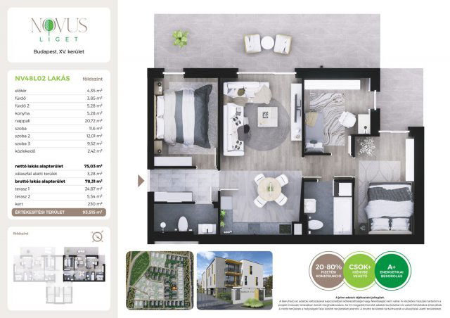 Eladó téglalakás, Budapesten, XV. kerületben, Kékszilva utcában