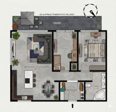 Eladó téglalakás, Tatabányán 89.9 M Ft, 2+1 szobás