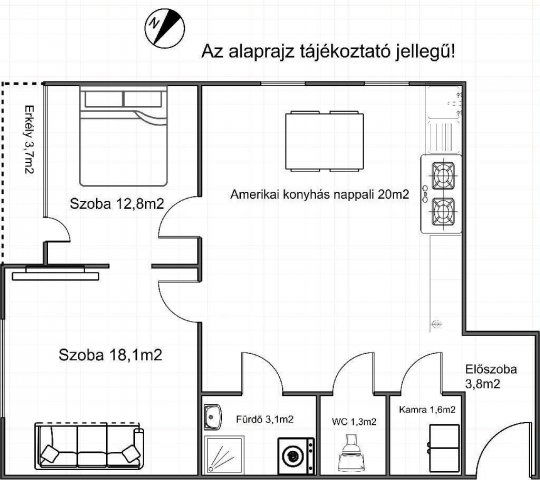 Eladó téglalakás, Keszthelyen 58.9 M Ft, 3 szobás