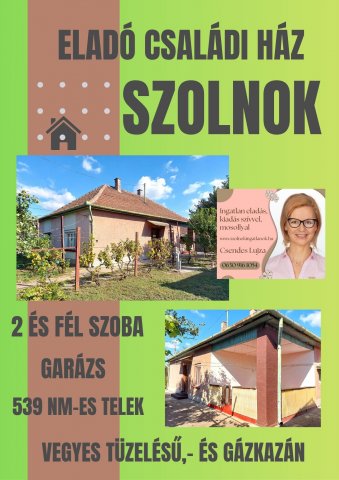 Eladó családi ház, Szolnokon 23.9 M Ft, 2+1 szobás