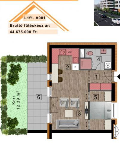 Eladó téglalakás, Győrött 44.675 M Ft, 2 szobás