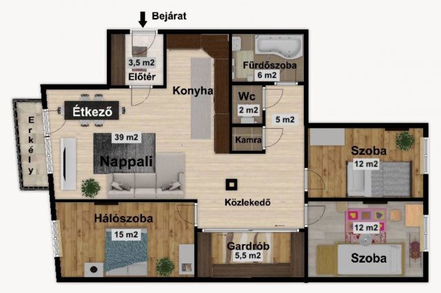 Eladó téglalakás, Nyíregyházán 69.5 M Ft, 3 szobás