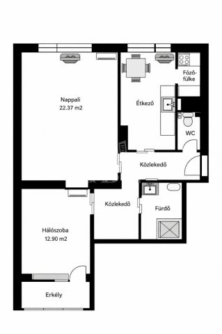 Eladó téglalakás, Budapesten, X. kerületben 77 M Ft, 2 szobás
