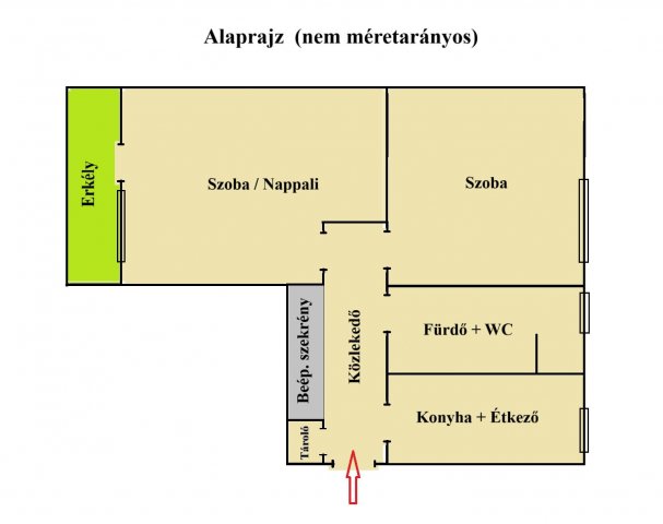 Eladó téglalakás, Ajkán 36.8 M Ft, 2 szobás